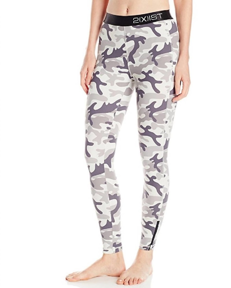 Front of a model wearing a size Large Logo Elastic Waistband Legging in Multi in Multi by 2(X)IST. | dia_product_style_image_id:338522